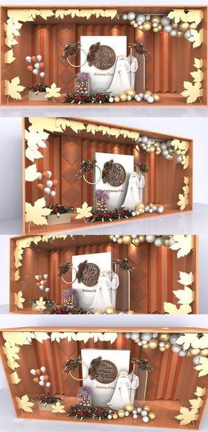 情人节浪漫婚礼迎宾区美陈婚礼婚纱橱窗美陈