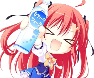 可爱喝汽水女孩素材卡通简笔