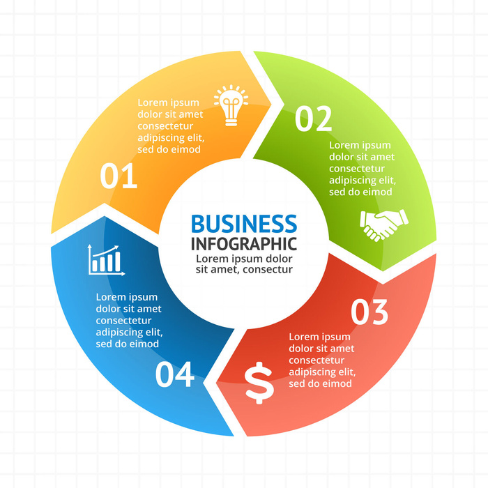 数据图表统计图形分析分类商务会议办公图标PSD模板素材