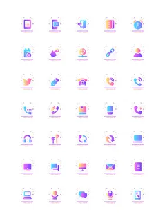 彩色icon手机线性小图标UI素材AI矢量图psd设计源文件app菜单分类
