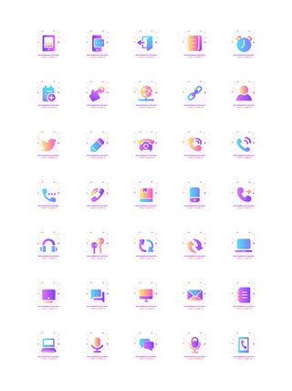 彩色icon手机线性小图标UI素材AI矢量图psd设计源文件app菜单分类