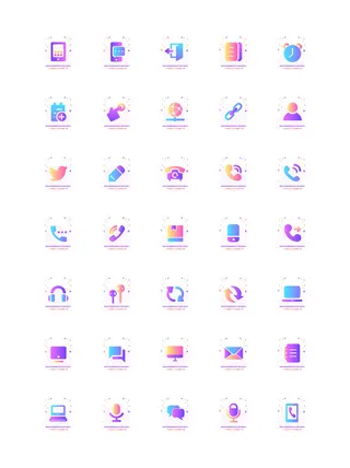 彩色icon手机线性小图标UI素材AI矢量图psd设计源文件app菜单分类
