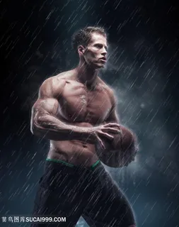 打篮球的肌肉男高清图