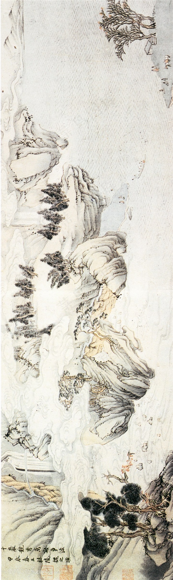 中国风界画千岩竞秀图b