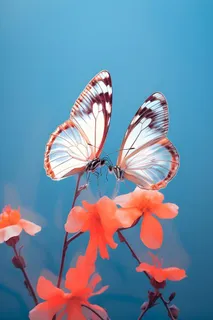 红花蝴蝶质感背景