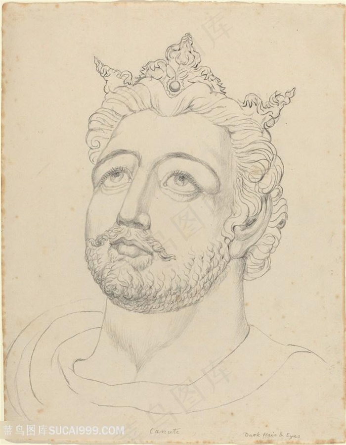 线描手绘胡须男装饰画挂画手绘插画