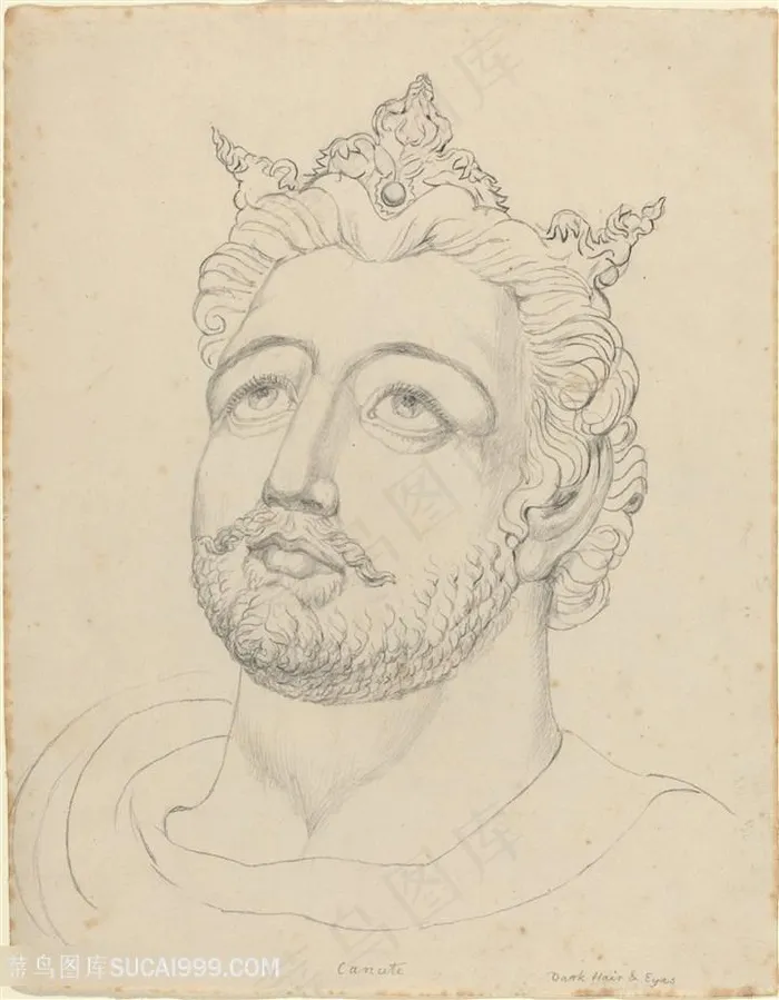 线描手绘胡须男装饰画挂画手绘插画