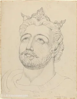线描手绘胡须男装饰画挂画手绘插画 线描手绘胡须男装饰画挂画手绘插画