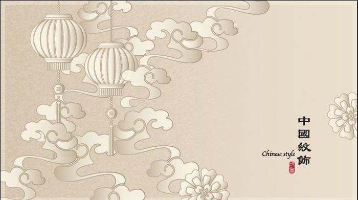 中式花纹背景风景eps,ai矢量模版下载