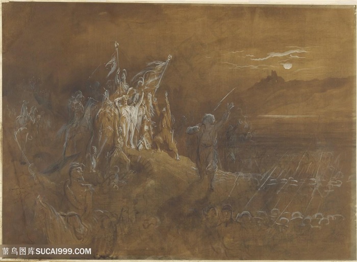 简约人物风景画装饰画