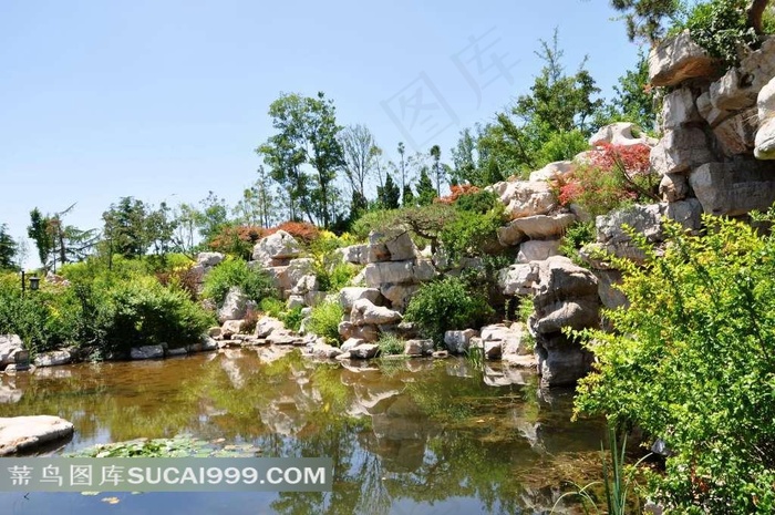 山东新泰清音公园美景摄影素材