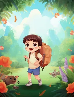 开学学习学生儿童草地背景