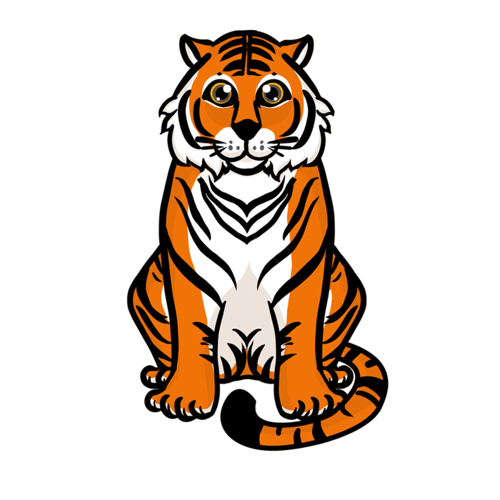 卡通小老虎PNG免抠插画素材可爱动物老虎插画贴图PNG免抠设计素材