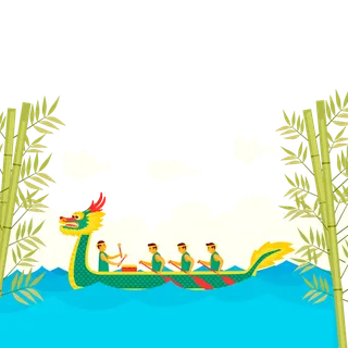 端午节男子打鼓赛龙舟免扣元素