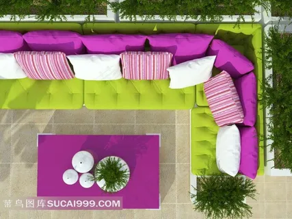 室外茶几与沙发组合等