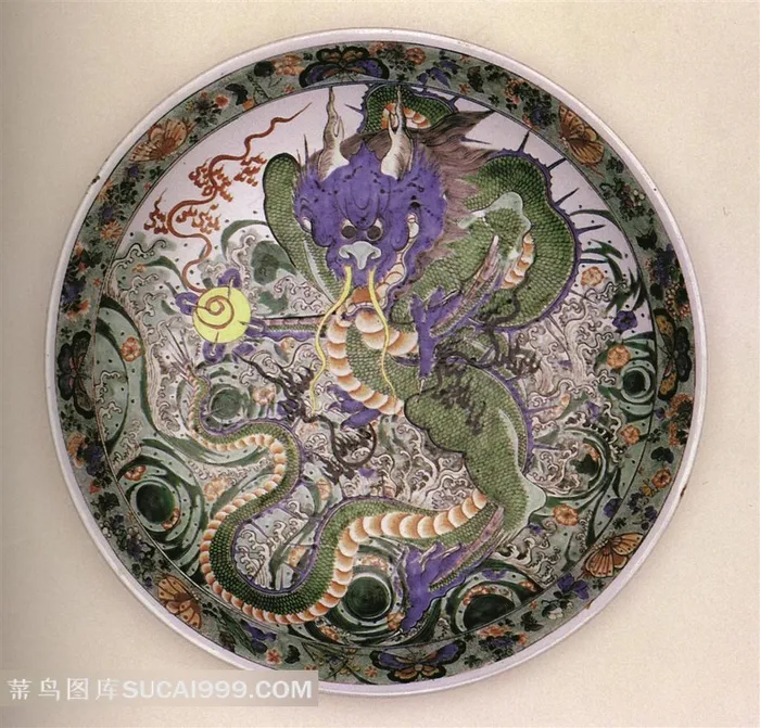 中国精美龙纹磁碟高清素材