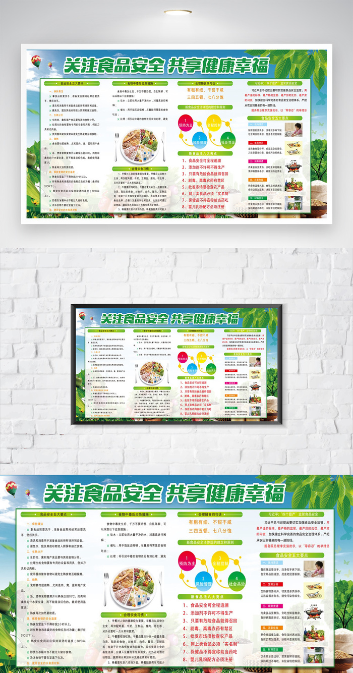 创意食品安全宣传展板图片psd模版下载
