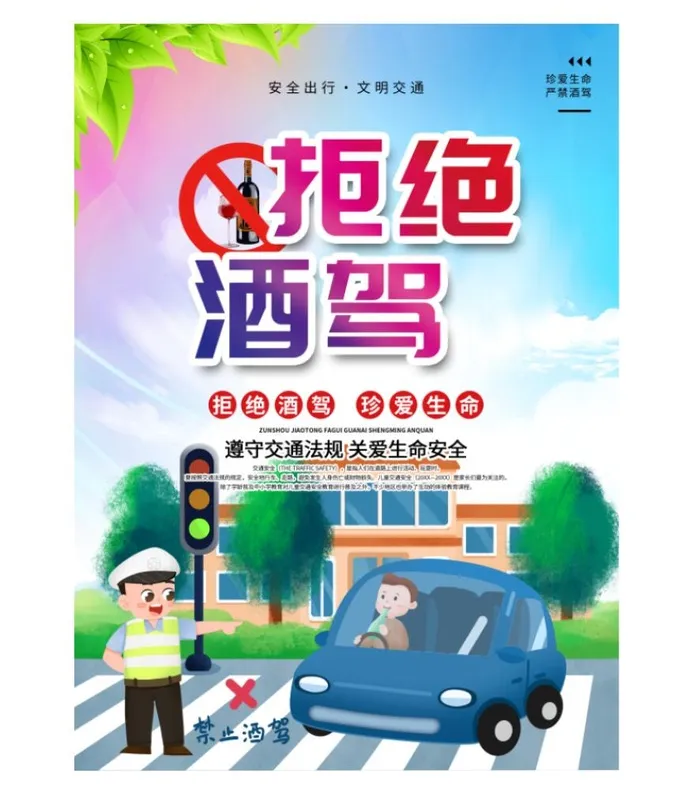 交通安全拒绝酒驾海报psd模版下载