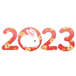2023年红色数字兔年元素