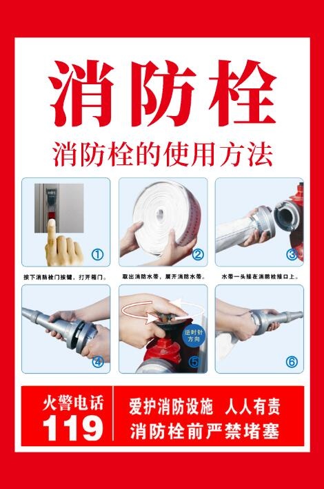 消防栓不干胶贴psd模版下载