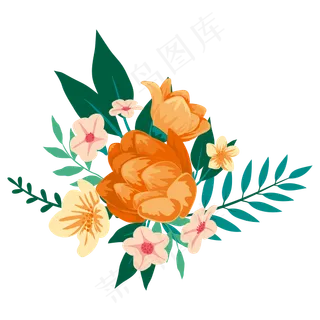 卡通花朵婚礼装饰手绘