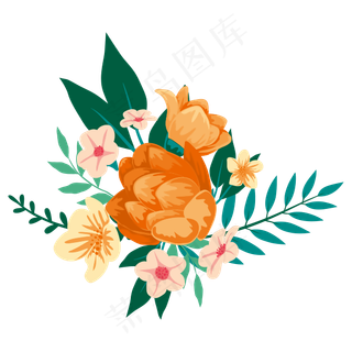 卡通花朵婚礼装饰手绘