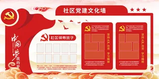 红色社区党建文化展板