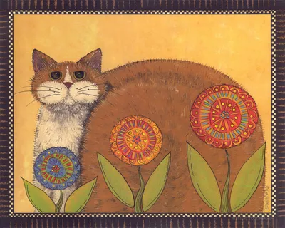 大猫时尚花卉艺术油画 大猫时尚花卉艺术油画