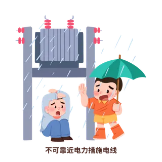 卡通夏季避雷防雷电安全知识插画