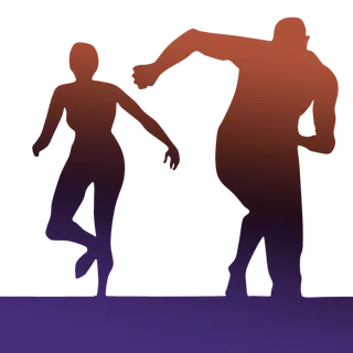 男女赛跑健身剪影