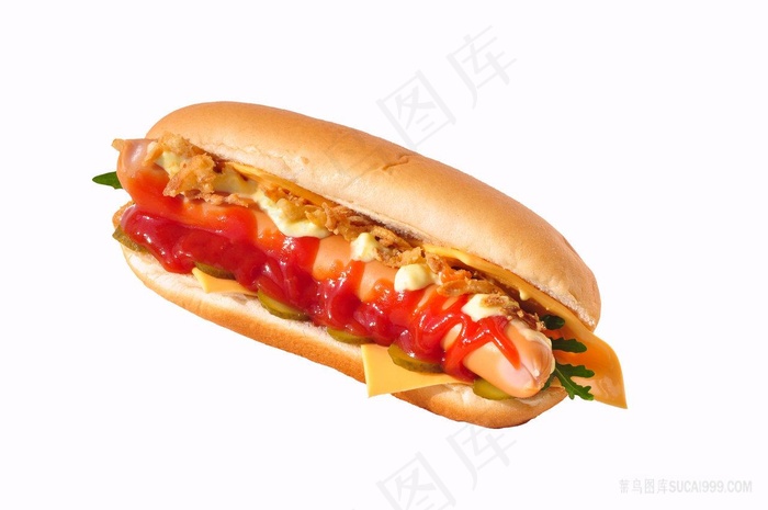 西餐热狗白底图片素材