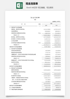 现金流量表excel模板 现金流量表excel模板