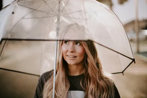 撑伞美女头像图片