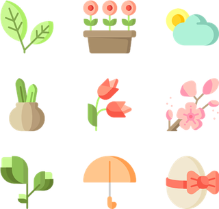 春季装饰素材图标谷雨春季素材