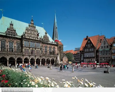 古堡前广场上的人群 古堡前广场上的人群