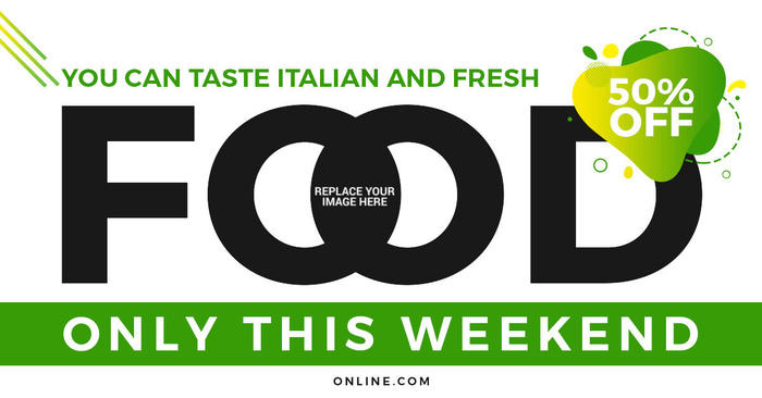 广告销售黑绿横幅素材