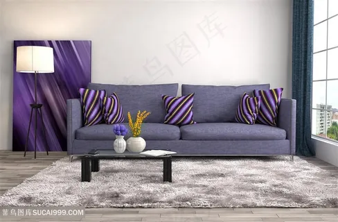 浅紫色家庭装修设计高清图片