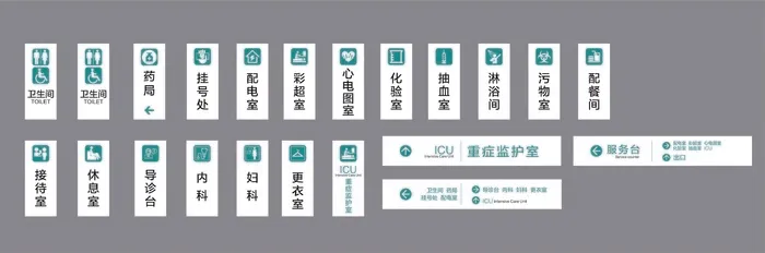 医院门牌 绿色 指示牌 牌
