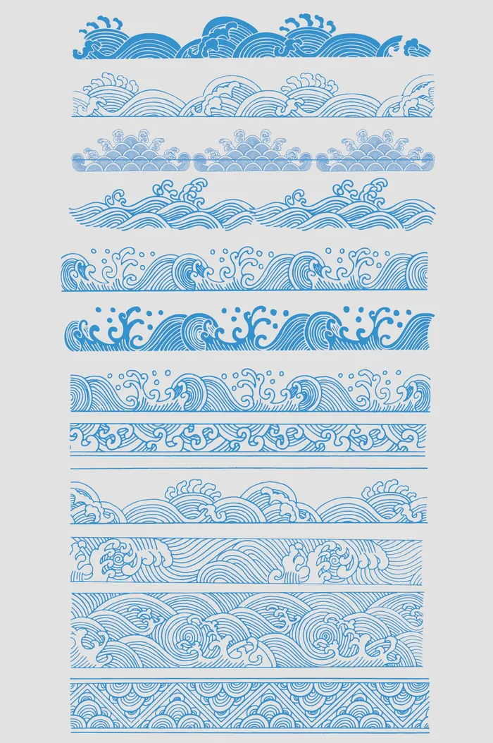 矢量浪花波浪ai矢量模版下载