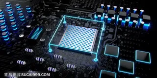 3D立体CPU科技背景图图片素材