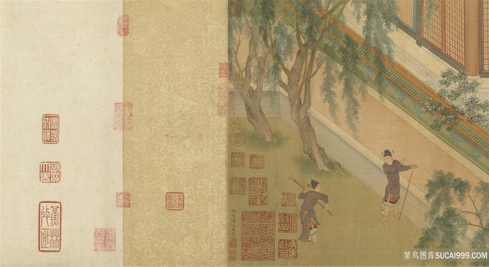 第一幅又印章汉宫春晓图绘画图片