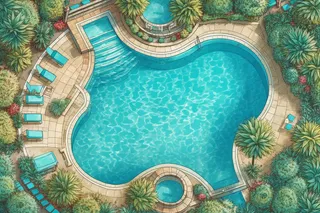 美丽露天游泳池区