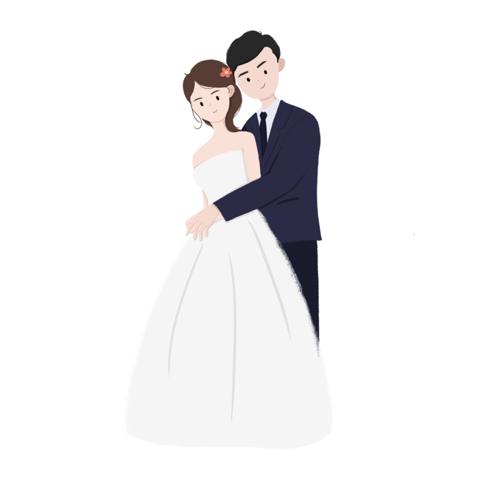 婚纱卡通人物婚礼白纱结婚婚纱摄影手绘