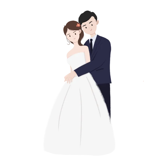 婚纱卡通人物婚礼白纱结婚婚纱摄影手绘