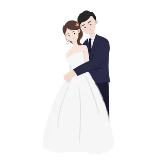 婚纱卡通人物婚礼白纱结婚婚纱摄影手绘