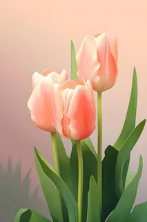 唯美淡雅清新郁金香背景