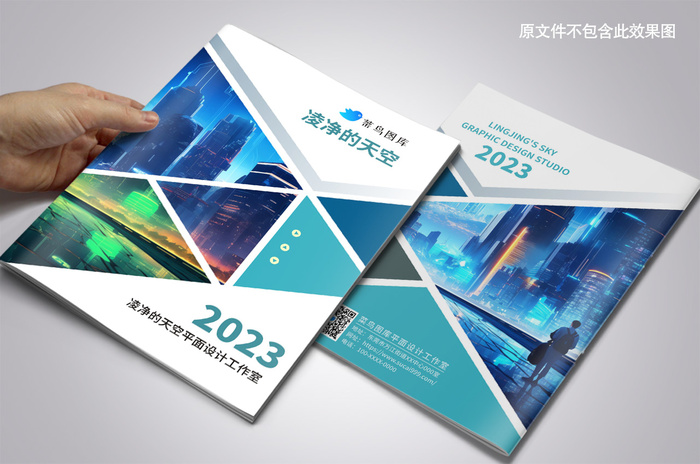 方块形状创意企业画册封面cdr矢量模版下载