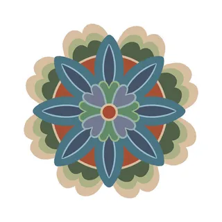 复古中式国潮风敦煌花纹装饰图案花卉藻井肌理圆形边框素材