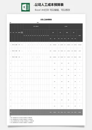 51.公司人工成本预算表