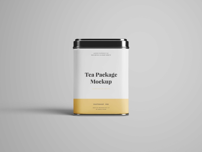茶叶包装盒样机智能贴图PSD模板